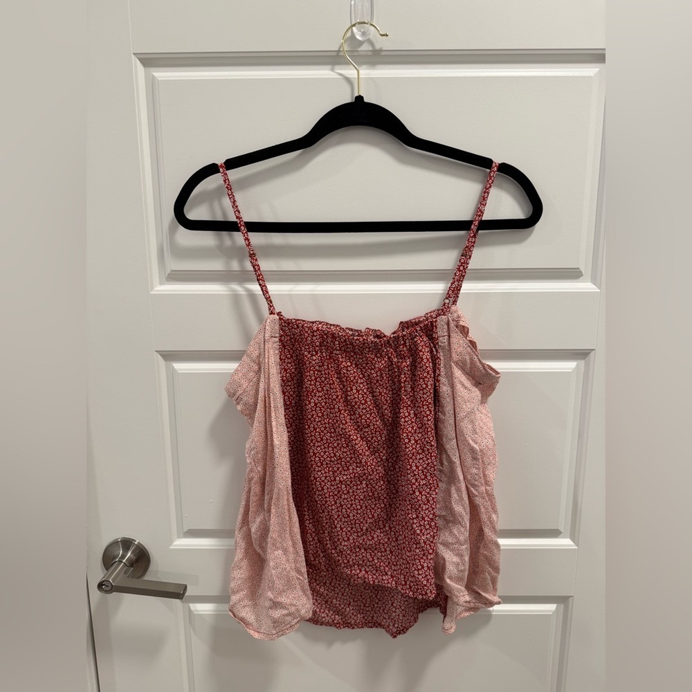 Floreat Loved By Anthropologie Sleeveless Floral Two-Tone Blouse - Picture 7 of 7